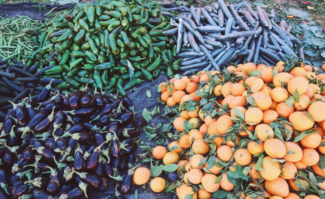Fruits et légumes au marché à Tiznit